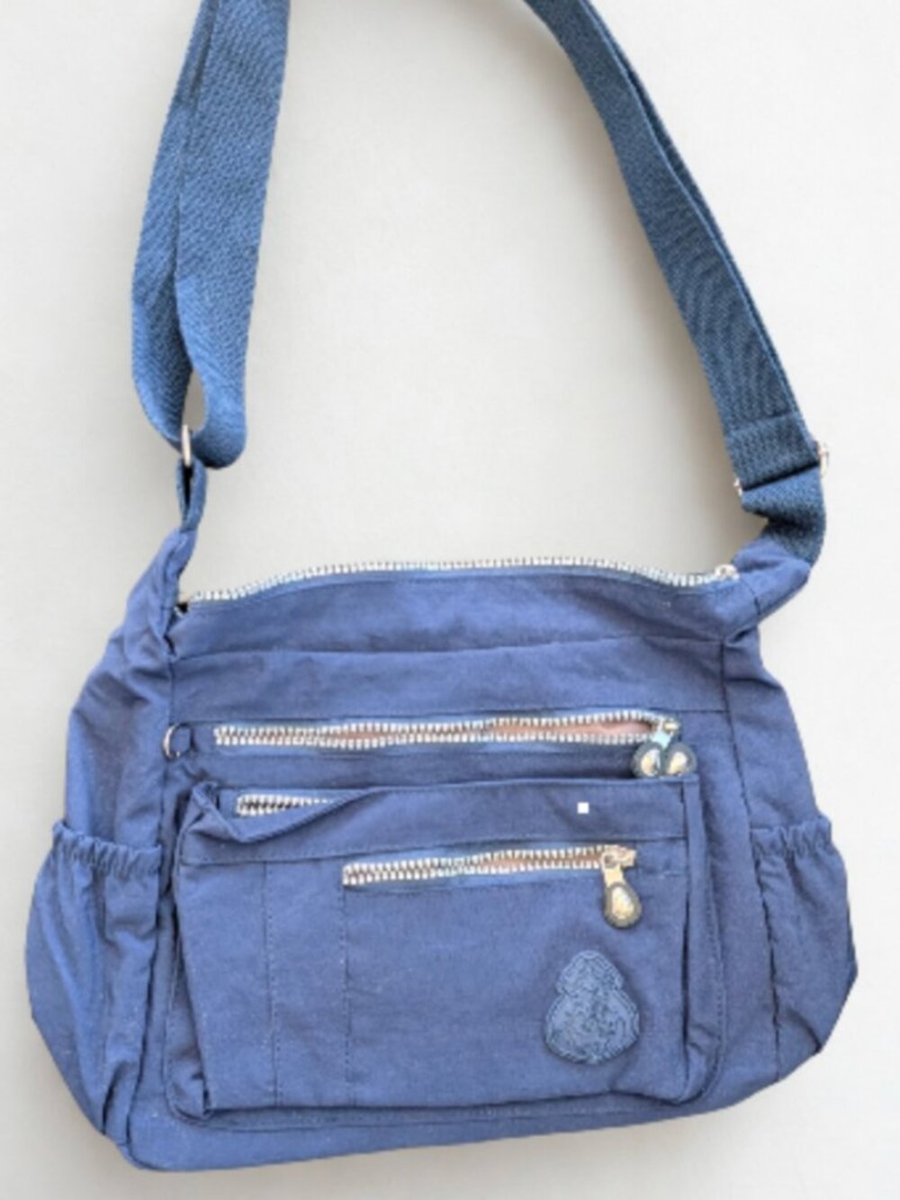 Mintegra Blue Multi-Pocket Nylon/Canvas Shoulder Purse - Excellent Condition